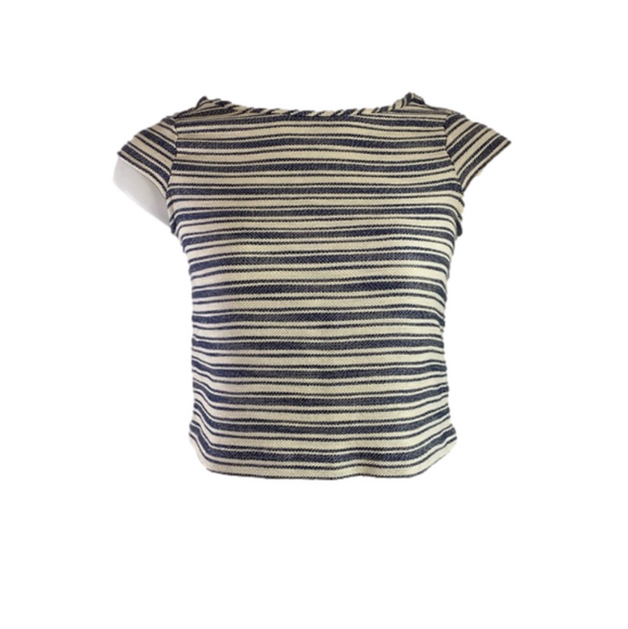 Ann Taylor 2PC Boatneck Blue & Ivory Top SZ XXS With Matching Skirt 2P SKU0642 - Picture 5 of 17